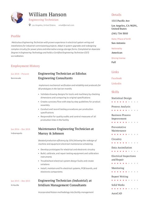 This engineer cv sample was designed in a word format, so you will be able to. Engineering Technician Resume & Writing Guide +12 Templates | 2020