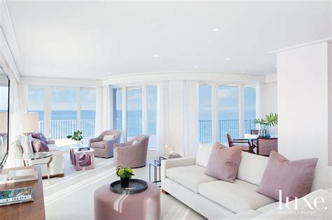 Contemporary White Living Room With Ocean Views Luxe Interiors Design