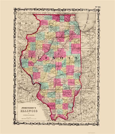 Old State Maps Illinois Il By Johnson And Browning 1860