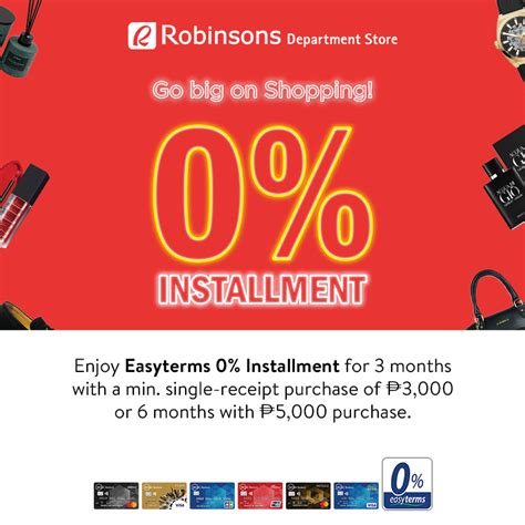 0 Installment At Robinsons Department Store Rcbc Credit Cards
