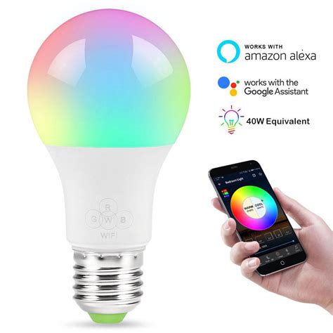 E27 Wifi Smart Light Bulb Dimmable Multicolor Wake Up Lights Rgbww Led