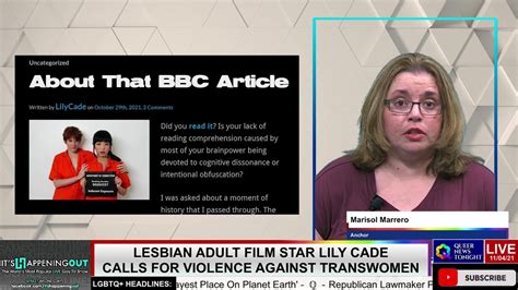 lesbian adult film star lily cade calls for violence against transwomen youtube