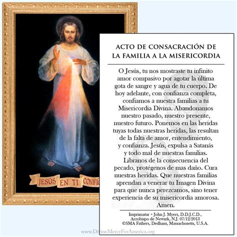 Acto De Consacracion Spanish 4x6 Prayer Card
