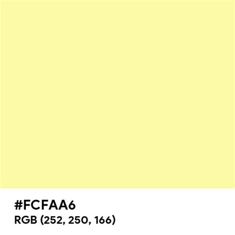 Pale Lemon Color Hex Code Is Fcfaa6