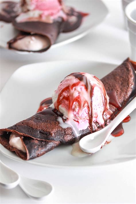 Chocolate Crepes With Strawberry Filling Overtime Cook