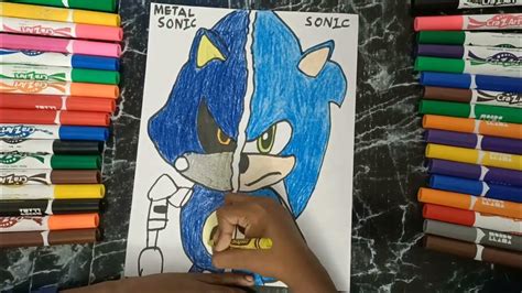 How To Draw Metal Sonic Vs Sonic From Sonic The Hedgehog Youtube