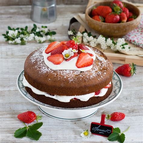 Victoria sponge cake aux fraises Régilait