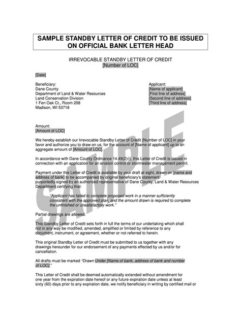 Sample Letter Of Credit Fill Online Printable Fillable Blank