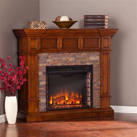 Real Flame Churchill 51 In Corner Media Console Electric Fireplace In