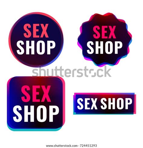 Sex Shop Badges Icons Logos Set Stock Vector Royalty Free 724451293 Shutterstock