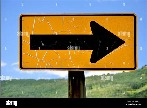Traffic Arrow Sign Hi Res Stock Photography And Images Alamy