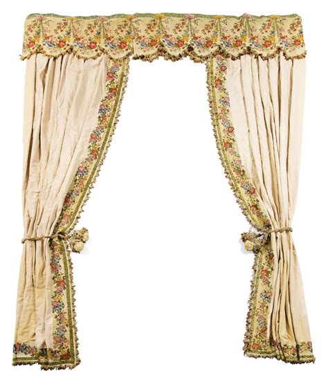 102 A Set Of Embroidery Curtains 18th Century