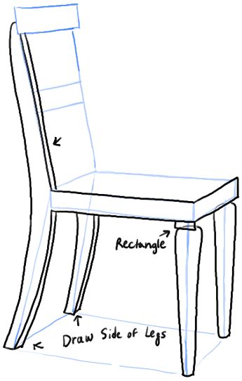 Use an hb pencil to draw a rectangle slightly longer than a square. How to Draw a Chair in the Correct Perspective with Easy ...