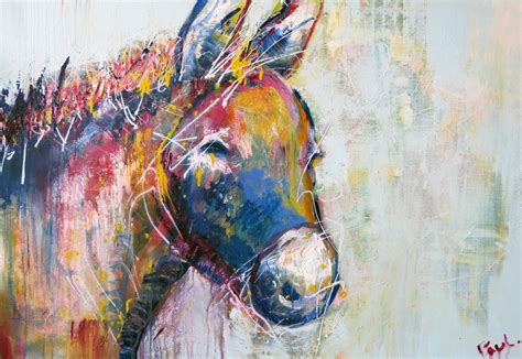 Donkey Abstract Art Painting Canvas Modern Animal Australia Ebay