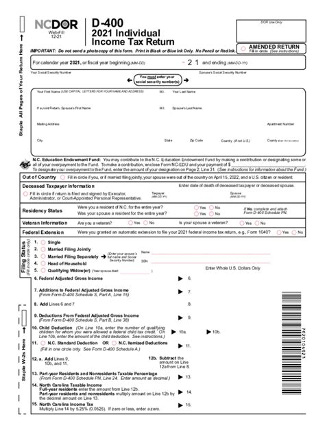 Nc D400 Fill Out And Sign Online Dochub