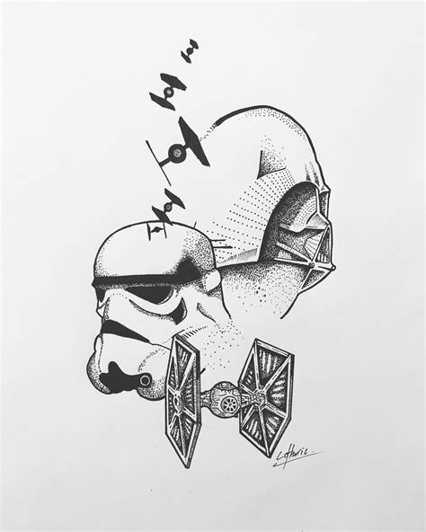Star wars tattoo by @megan_massacre. My new tattoo design #starwars #tattoos #art #illustration ...