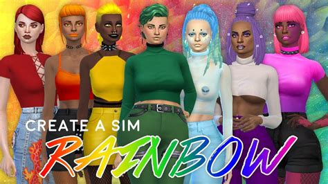 Rainbow Create A Sim The Sims 4 Full Cc List Youtube