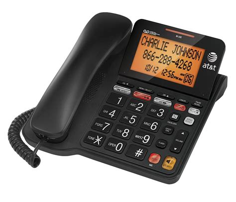 Atandt Corded Phone With 25 Min Digital Answering Machine Backlit Tilt