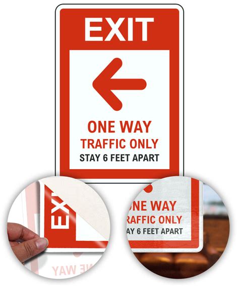 Exit One Way Traffic Only Left Arrow Sign D6505 By