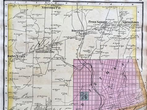 Norriton Map Original 1877 Montgomery County Atlas Etsy