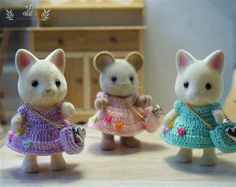 Calico Critters Sylvanian Families Crochet Clothesoutfit For Sister Made To Order 4001 Etsy
