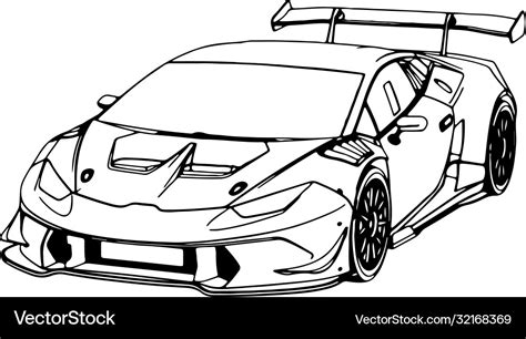 Sports Car Sketch On A White Background Royalty Free Vector