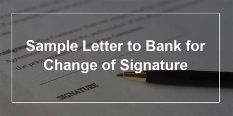 While some banks accept a simple letter from you having the request for change of signature along with new and old signatures of yours, some other banks may not accept that letter and will insist on submitting the application form prescribed by methods: Sample Letter to Bank for Change of Signature