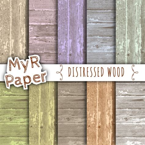 Wood Digital Paper Distressed Wood Rustic Wood By Myrpaper