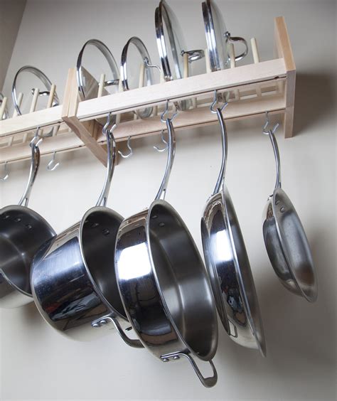 The most common ceiling hanging pan material is metal. How to Spruce Up Your Rental Kitchen | Real Simple