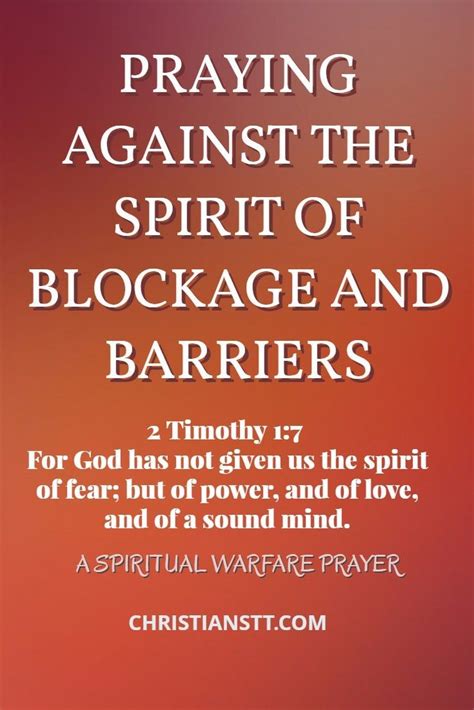 Prayer Against The Spirit Of Blockage And Barriers Christianstt