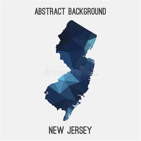 Mapa De New Jersey En Poligonal Geométrico Estilo Del Mosaico