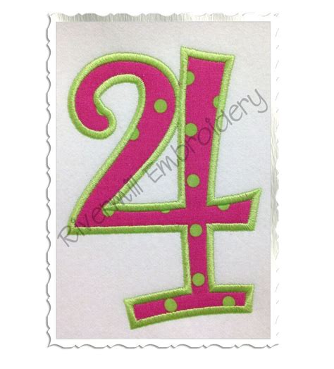 Curlz Applique Numbers Machine Embroidery Design 4 Sizes Etsy Canada