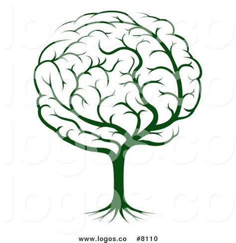 Royalty Free Clip Art Vector Logo Of A Green Tree Brain By
