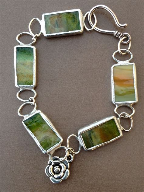 Stained Glass Bracelet Silver Soldered Made By Me Glass Jewelry