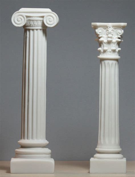 Set 2 Greek Columns Ionic And Corinthian Style Pillar Pedestal Decor