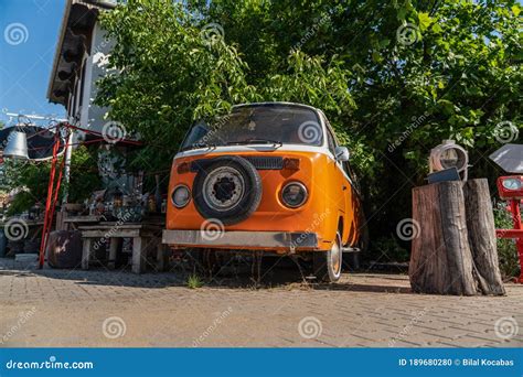 Ankaraturkey July 05 2020 Old Orange Volkswagen Van Parked In The