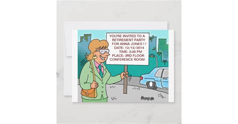 Humorous Corporate Cartoon Retirement Invitations Zazzle