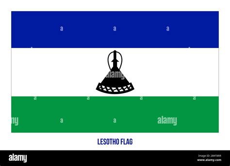 Lesotho Flag Vector Illustration On White Background Lesotho National