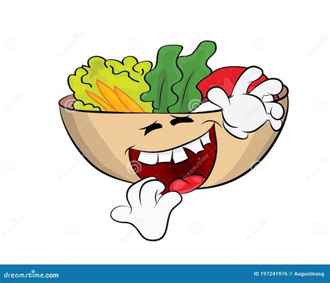 Laughing Cartoon Illustration Of Salad Stock Illustration