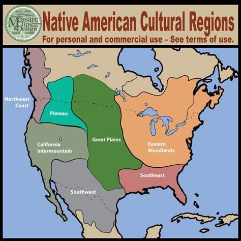 The Native American Cultural Regions Maps Set Contains 6 Individual