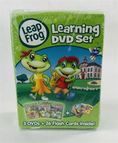 Leap Frog Learning Dvd Set New And Sealed 3 Dvds 26 Flash Cards 9