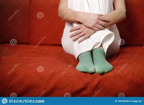 Woman With Socks Sitting On The Couch Stock Photo Image Of Enjoying