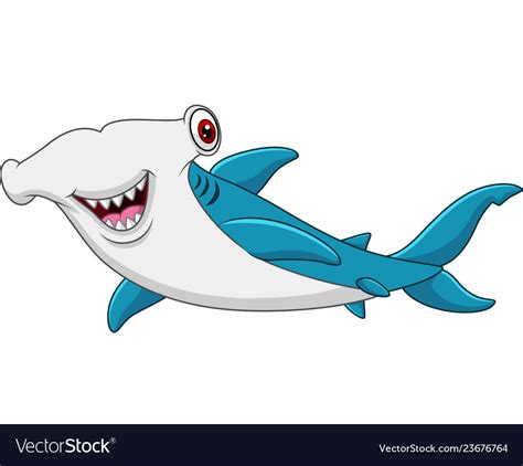 Cartoon Hammerhead Shark Royalty Free Vector Image