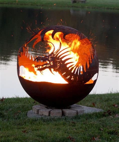 Pendragon's Hearth - Dragon Fire Pit Sphere | Fire pit sphere, Dragon fire pit, Fire pit gallery