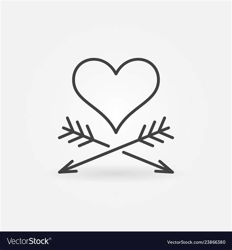 Heart And Two Arrows Concept Icon In Thin Vector Image