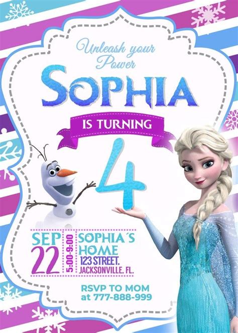Invitation card maker is your online solution to every event. Frozen 2 Birthday Invitation, girl birthday invitation ...