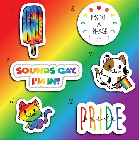5 pack pride stickers lgbtq stickers funny stickers etsy