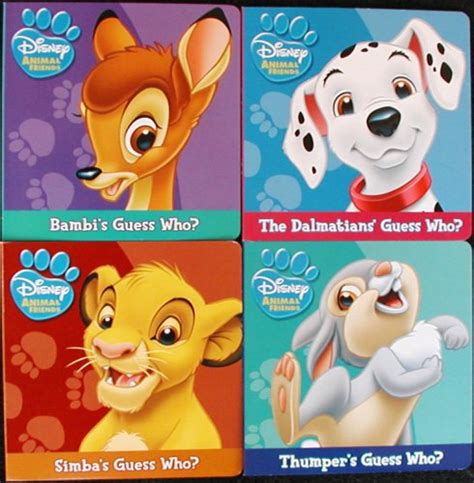 Set Of 4 Disney Animal Friends Guess Who Board Books Bambi