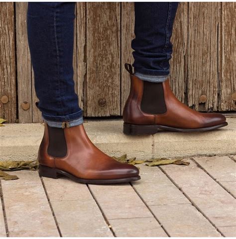 Handmade Mens Brown Leather Chelsea Boots Men Brown Rebelsmarket