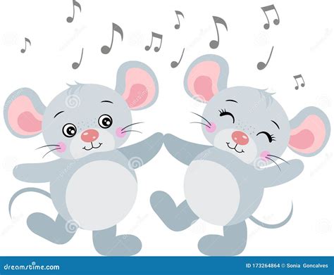 Cute Couple Of Mice Dancing Stock Vector Illustration Of Dancer